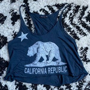 Brandy Melville California flag crop top tank top
